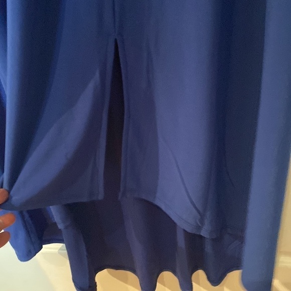 NY collection size S royal blue short sleeve cold shoulder Hi low maxi dress NWT - Picture 5 of 9